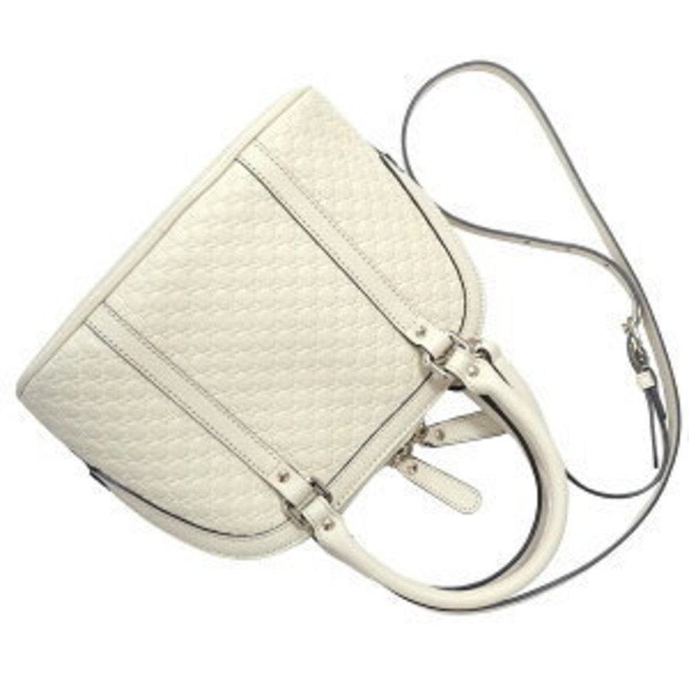 GUCCI Bag Handbag Leather Off White